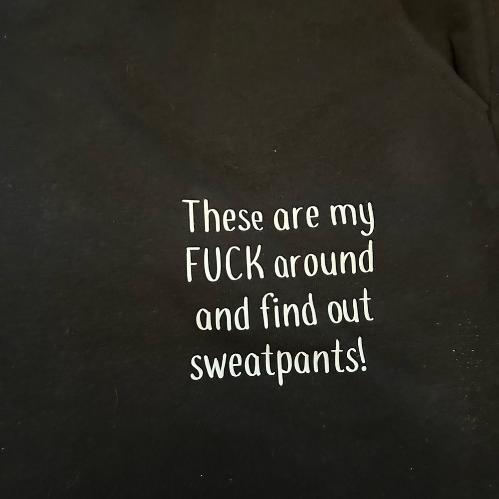 Athletic Works Black Sweatpants with Bold Statement